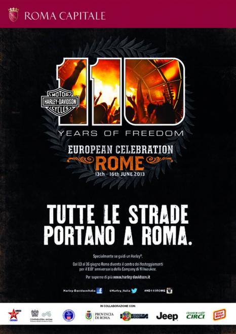 Harley-Davidson festeggia a Roma i 110 anni